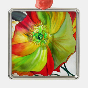 Poppy Art macro poppy Metal Tree Decoration