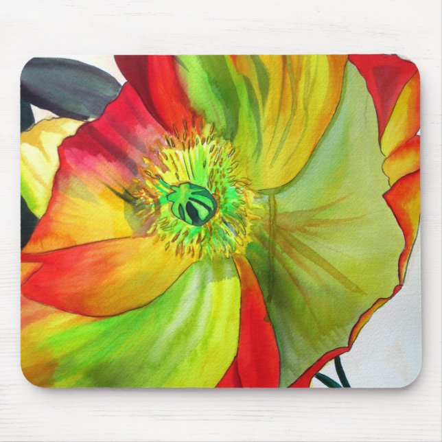 Poppy Art macro poppy Mouse Mat (Front)