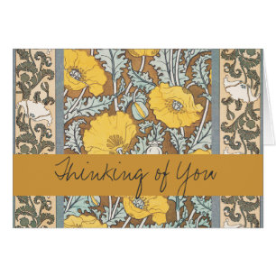 Poppy Art Nouveau Illustration Yellow Flower