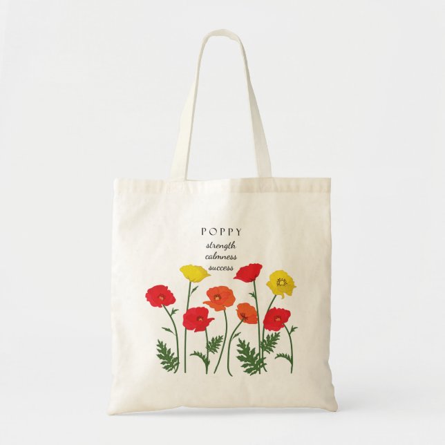 Poppy August Birth Month Flower Bag (Front)