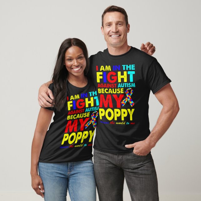 Poppy Autism Awareness Puzzle Gift T-Shirt (Unisex)