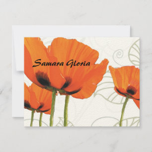 Poppy Bat Mitzvah Thank You Note Card