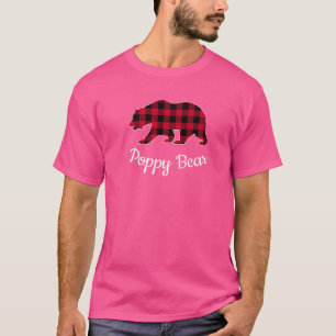 Poppy Bear Christmas Pajama Red Buffalo Plaid Prem T-Shirt