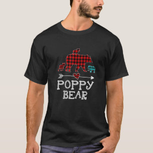 Poppy Bear Christmas Pajama Red Plaid Buffalo T-Shirt