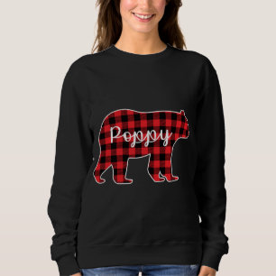 Poppy Bear Red Plaid Family Matching Christmas Paj Sweatshirt