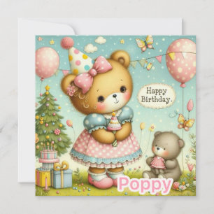 POPPY ~ Birthday Card ~ Cute Bears ~