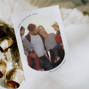POPPY Black Modern Fun Family DIY Photo Christmas Holiday Card