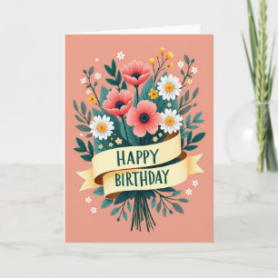 Poppy Bloom Birthday Card