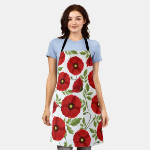 Poppy blooming joyful Summer Flowers Apron