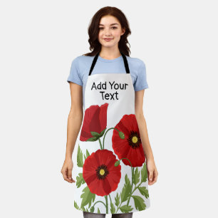 Poppy blooming joyful Summer Flowers Apron