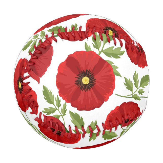 Poppy blooming joyful Summer Flowers Baseball (Front Left)