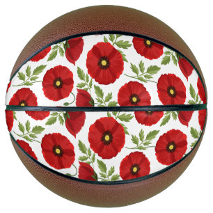 Poppy blooming joyful Summer Flowers Basketball