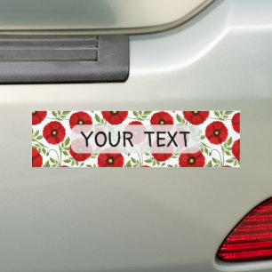 Poppy blooming joyful Summer Flowers Bumper Sticker