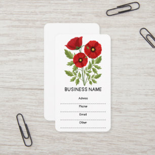 Poppy blooming joyful Summer Flowers Business Card