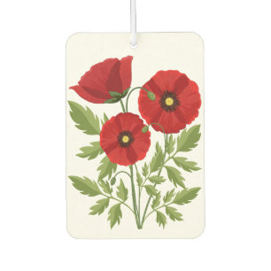 Poppy blooming joyful Summer Flowers Car Air Freshener