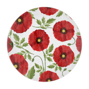 Poppy blooming joyful Summer Flowers Cutting Board