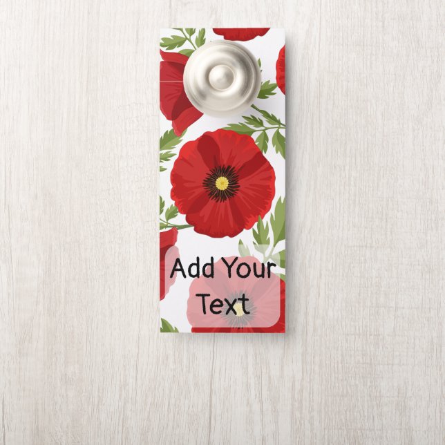 Poppy blooming joyful Summer Flowers Door Hanger (On Knob)