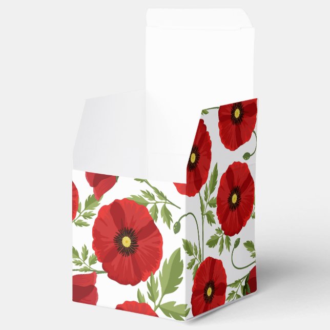Poppy blooming joyful Summer Flowers Favour Box (Opened)