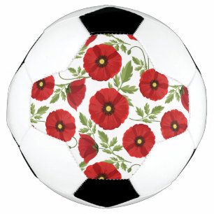 Poppy blooming joyful Summer Flowers Football