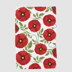 Poppy blooming joyful Summer Flowers Golf Towel