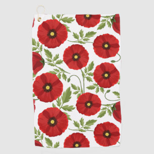 Poppy blooming joyful Summer Flowers Golf Towel