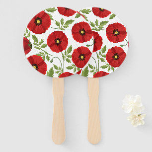 Poppy blooming joyful Summer Flowers Hand Fan