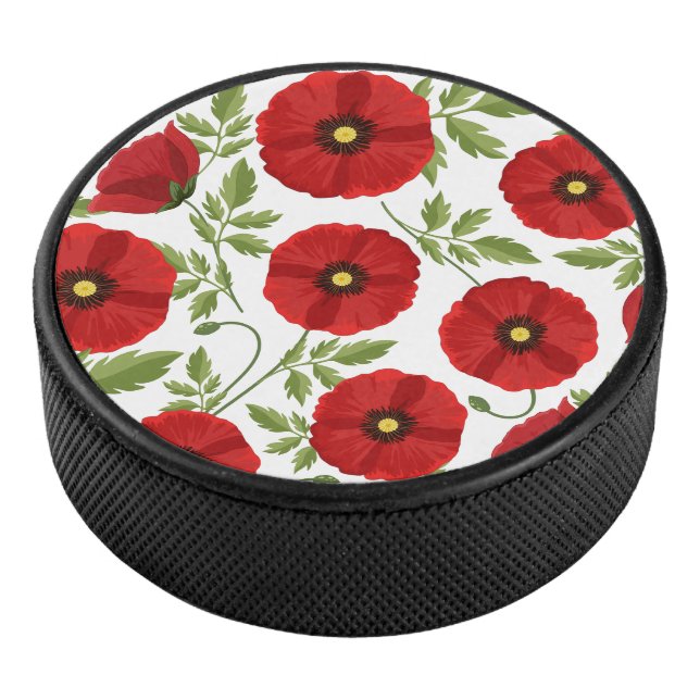 Poppy blooming joyful Summer Flowers Hockey Puck (3/4)