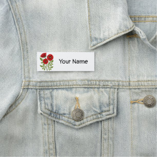 Poppy blooming joyful Summer Flowers Name Tag