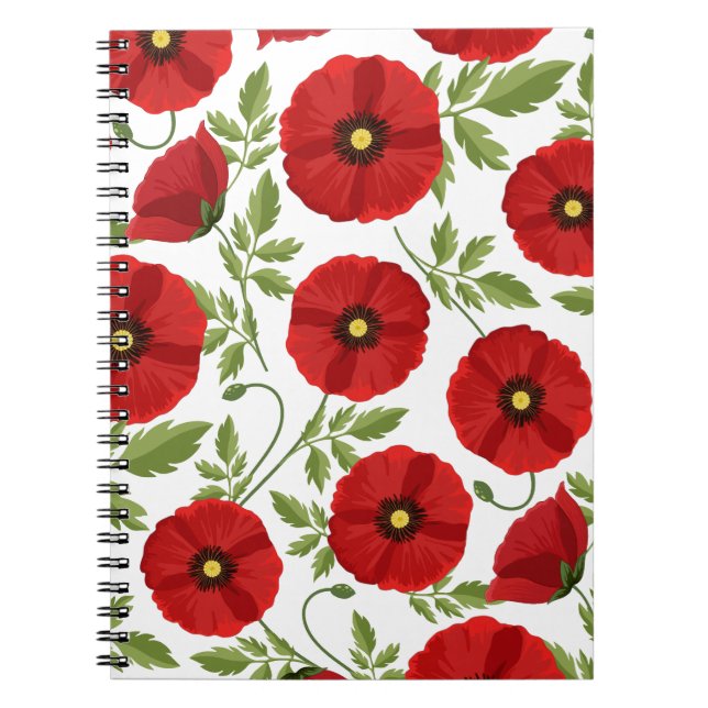 Poppy blooming joyful Summer Flowers Notebook (Front)