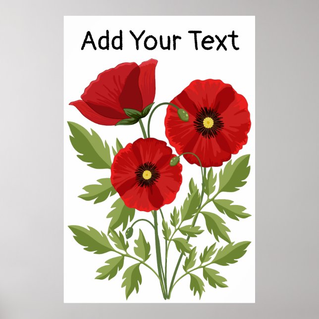 Poppy blooming joyful Summer Flowers Poster (Front)