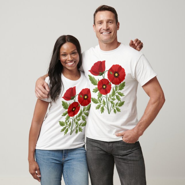 Poppy blooming joyful Summer Flowers T-Shirt (Unisex)