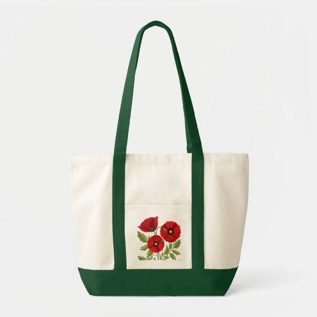 Poppy blooming joyful Summer Flowers Tote Bag (Front)