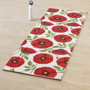 Poppy blooming joyful Summer Flowers Yoga Mat