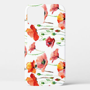 Poppy Blossom: Simple Seamless Background. iPhone 12 Case