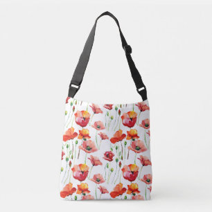 Poppy Blossom: Simple Seamless Background. Crossbody Bag