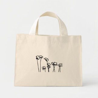 Poppy Boho Chic Minimalistic Grocery Tote Bag