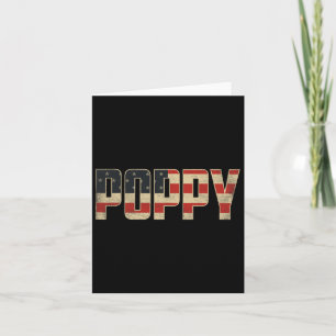 Poppy Bold Patriotic American Flag Father’s Day Po Card