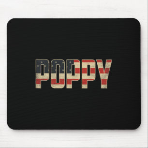 Poppy Bold Patriotic American Flag Father’s Day Po Mouse Mat