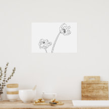 Poppy Botanical Line Art