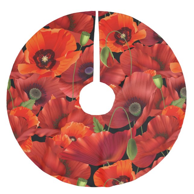 Poppy Brushed Polyester Tree Skirt (Front)