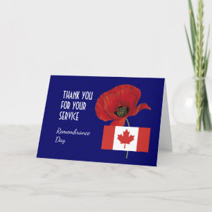 Poppy   CANADA Veterans   REMEMBRANCE DAY Thank You Card