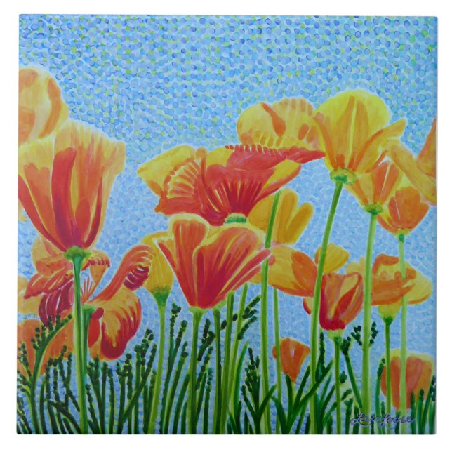 Poppy Ceramic Tile (Front)