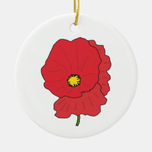 Poppy Ceramic Tree Decoration