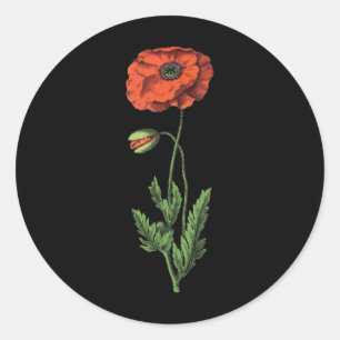 Poppy Classic Round Sticker