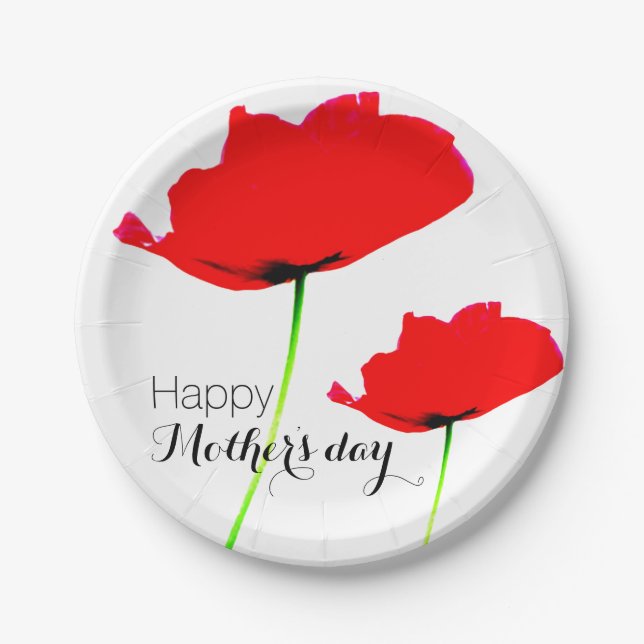 POPPY Collection 01 Mother's day Paper Plates (Front)