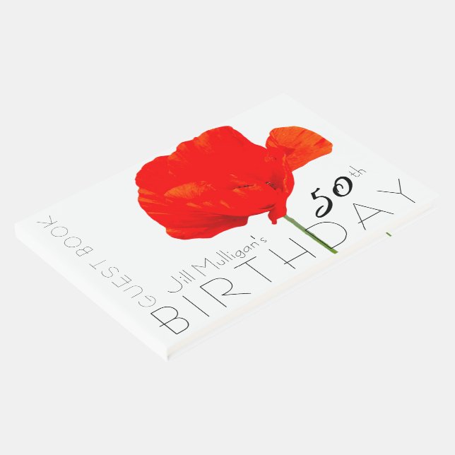 POPPY Collection 50th Birthday Guest Book (Corner)