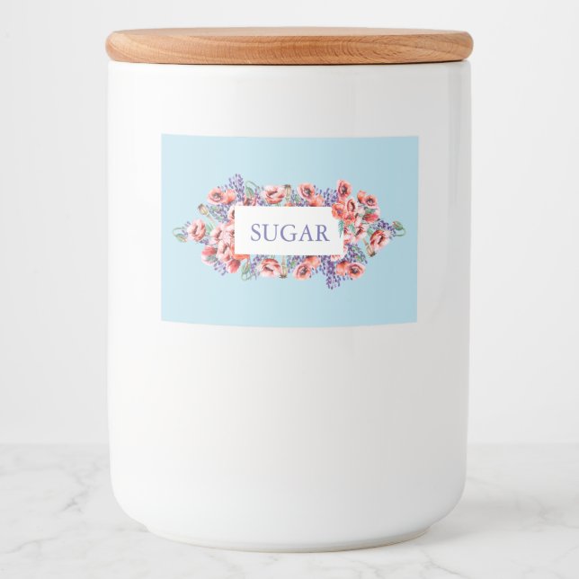 Poppy Collection with Spun Sugar Blue Background Food Label (Front)
