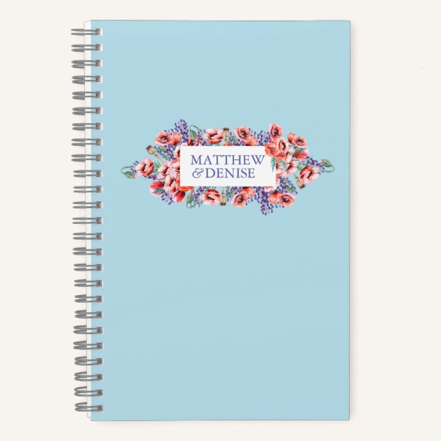 Poppy Collection with Spun Sugar Blue Background  Notebook (Front)