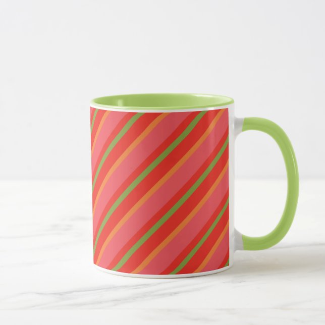Poppy Colours Snazzy Stripes Ringer Mug (Right)