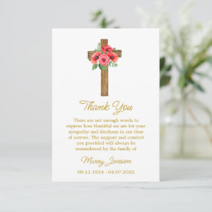 Poppy Cross Sympathy Thank You Card
